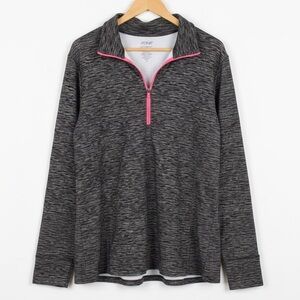 Zone Pro Gray and Pink Activewear Top Pullover Quarter Zip Stretchy